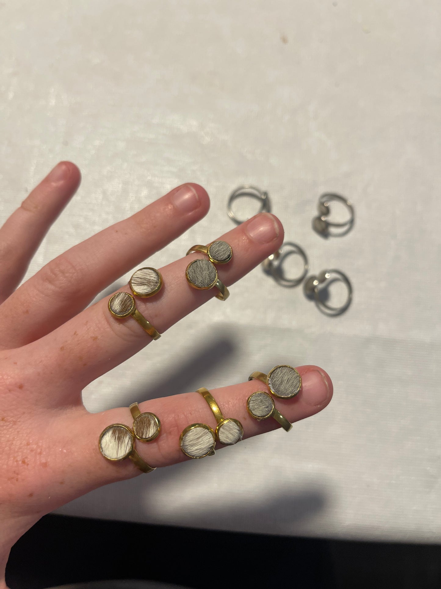 Wrap Around Cowhide Rings