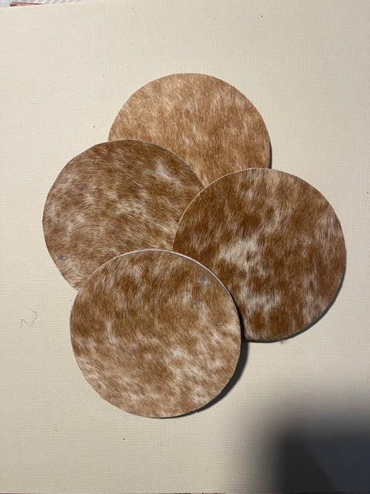 Round Cowhide Coasters
