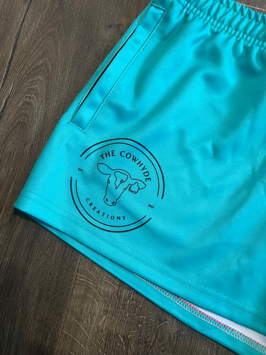 Turquoise Stockyards Footy Shorts