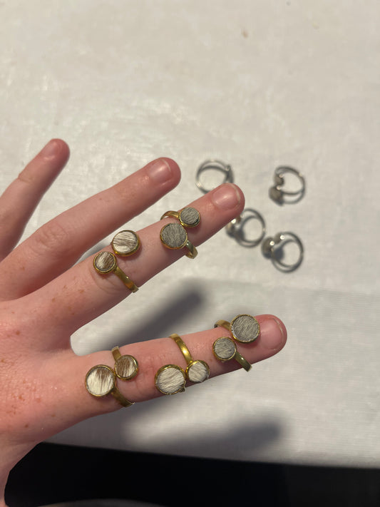Wrap Around Cowhide Rings