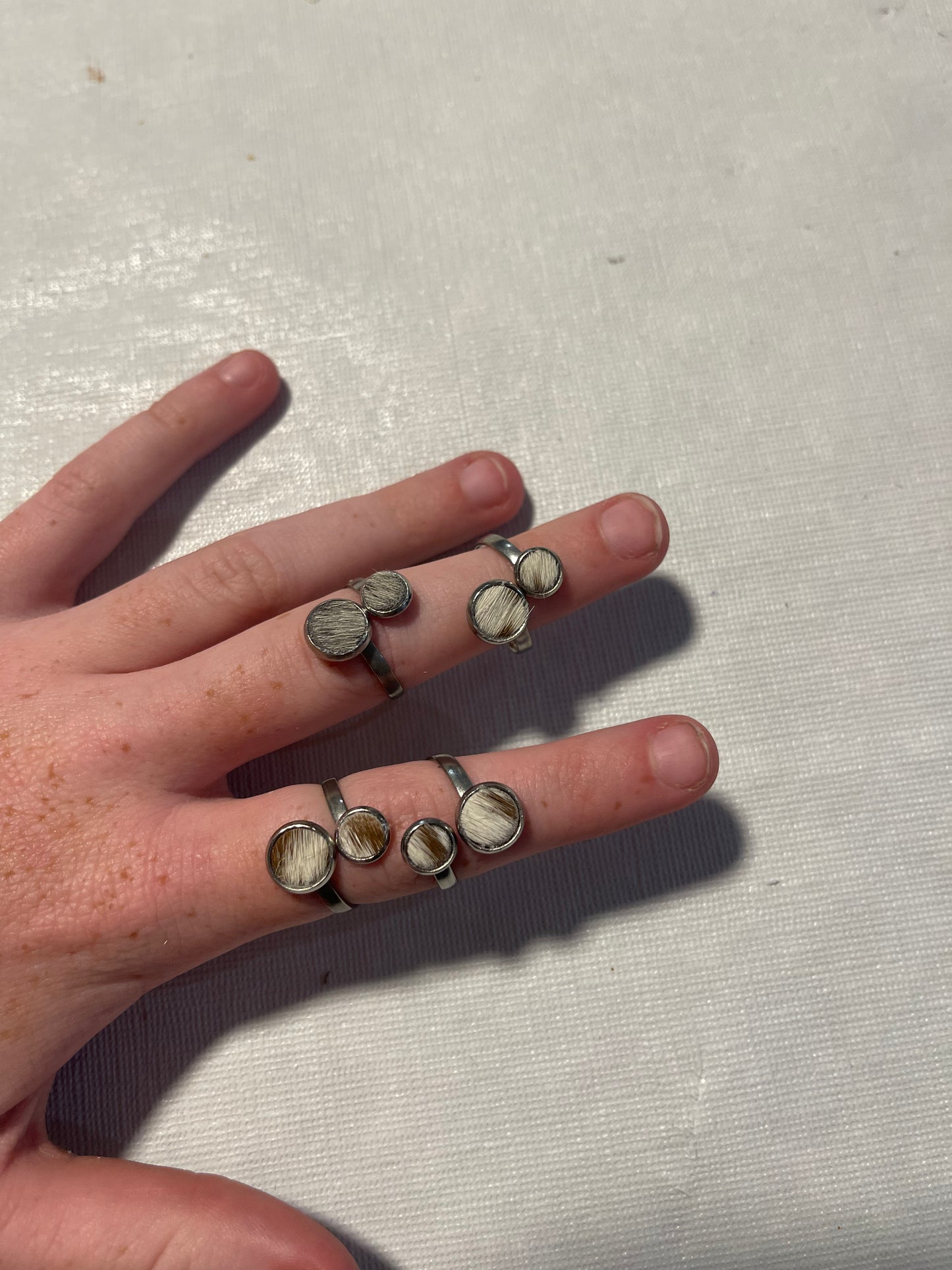 Wrap Around Cowhide Rings